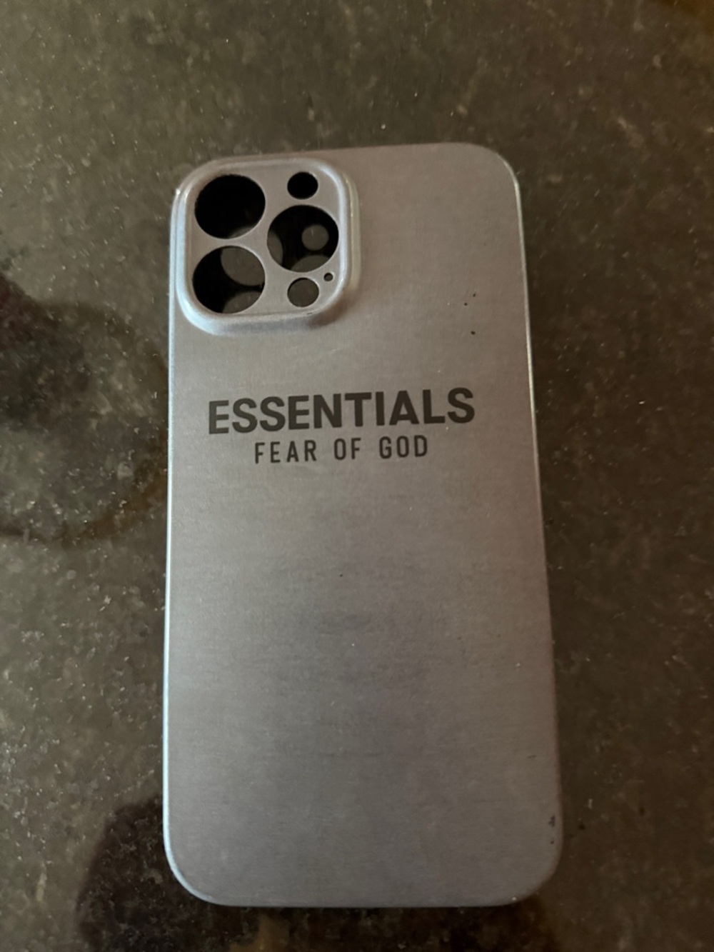 Fear of God Essentials Gray Matte Logo iPhone Case